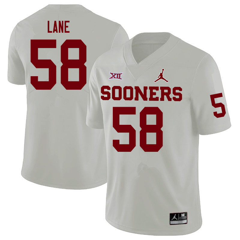 Oklahoma Sooners #58 Ethan Lane College Football Jerseys Sale-White